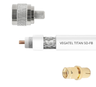Кабельная сборка VEGATEL 5D-FB (Titan, белый) (SMA-male - N-male) 20м