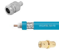Кабельная сборка VEGATEL 5D-FB Cu (ГОСТ, синий) (SMA-male - N-female) 20м