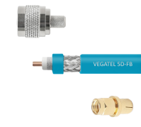 Кабельная сборка VEGATEL 5D-FB Cu (ГОСТ, синий) (SMA-male - N-male) 20м